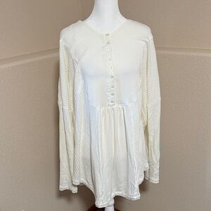 Free People Ladies cream colored tunic size Large